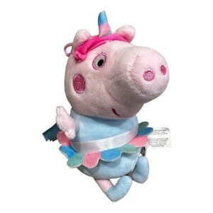 Vintage 2003 Peppa Pig Unicorn Plush‎ Toy Super Fiesta Soft Toys Size 7" Tall